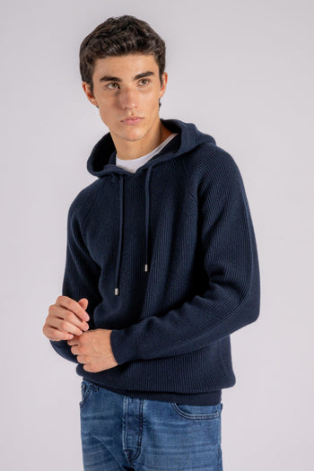 Mauro Hoodie Raglan Lana/Cashmere Blu - 3