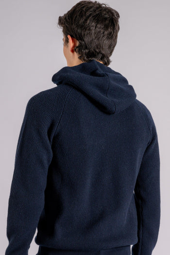 Mauro Hoodie Raglan Lana/Cashmere Blu - 4