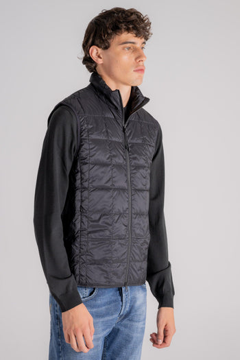 Hi Neck W-zip Down Vest Nero Uomo - 3