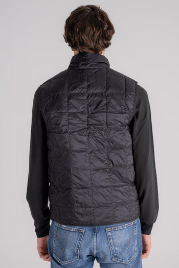 Hi Neck W-zip Down Vest Nero Uomo - 5