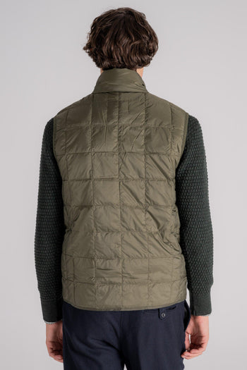 Hi Neck W-zip Down Vest Verde Uomo - 4