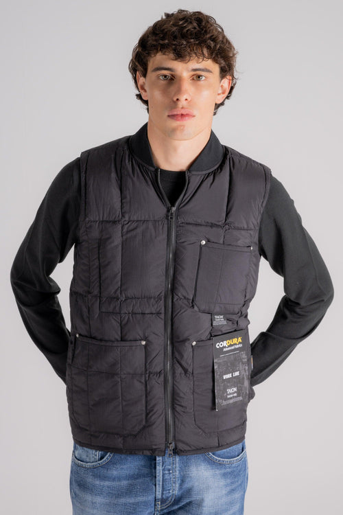 Work W-zip Lib Down Vest Nero Uomo