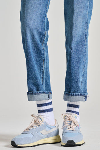 Sneakers Reelwind Low Pelle/Tessuto Azzurro - 8