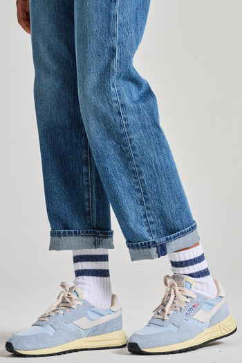 Sneakers Reelwind Low Pelle/Tessuto Azzurro - 2