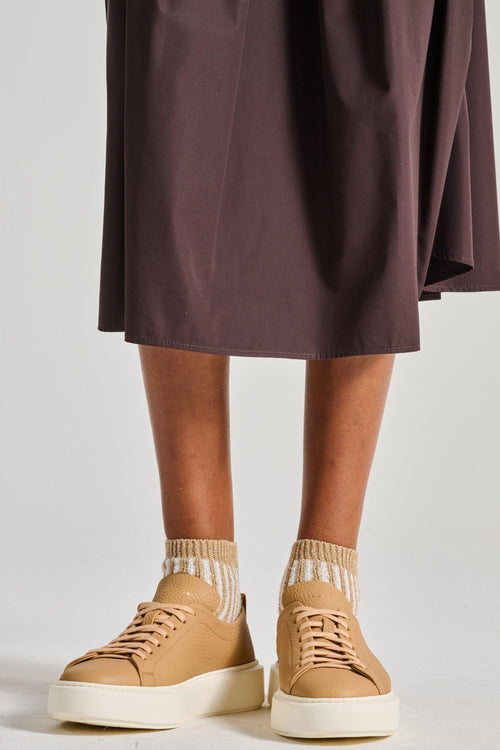 Sneakers Pelle Beige