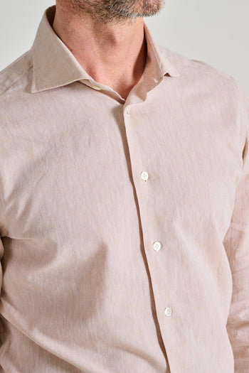 Camicia Cotone/Lino Beige - 3