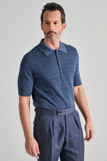 Polo Manica Corta Cotone Blu - 2