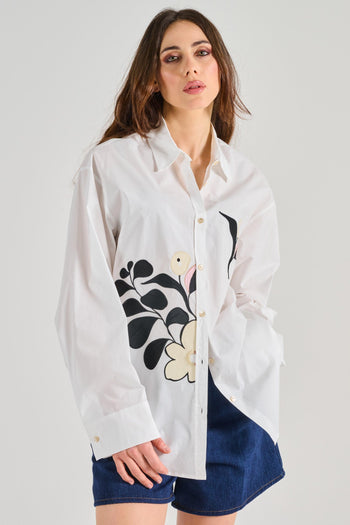 Camicia Le Bouquet Popeline Cotone Bianco - 2