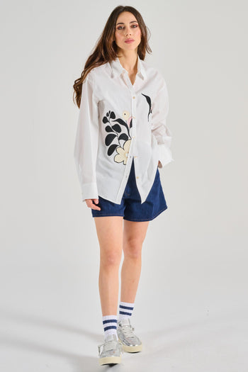 Camicia Le Bouquet Popeline Cotone Bianco - 4