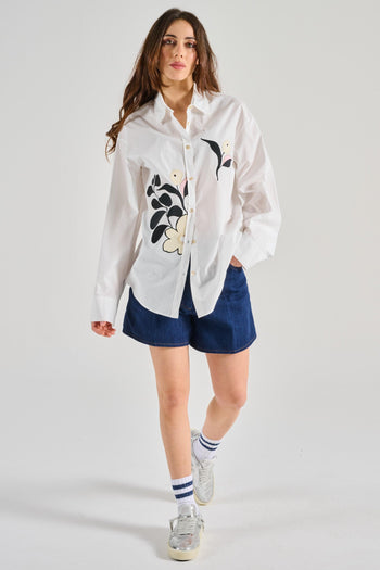 Camicia Le Bouquet Popeline Cotone Bianco - 5