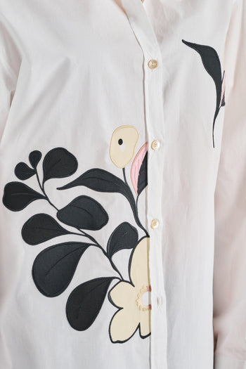 Camicia Le Bouquet Popeline Cotone Bianco - 6