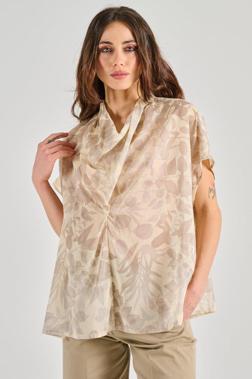 Camicia Voile Cotone/Seta Beige