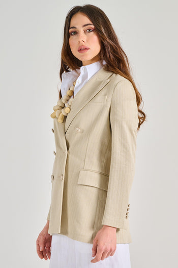 1901 Giacca Doppiopetto Lino/Cotone Beige - 2