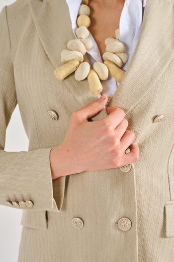 1901 Giacca Doppiopetto Lino/Cotone Beige - 7