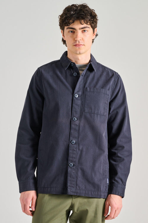 Giubbotto Overshirt Tessuto Blu