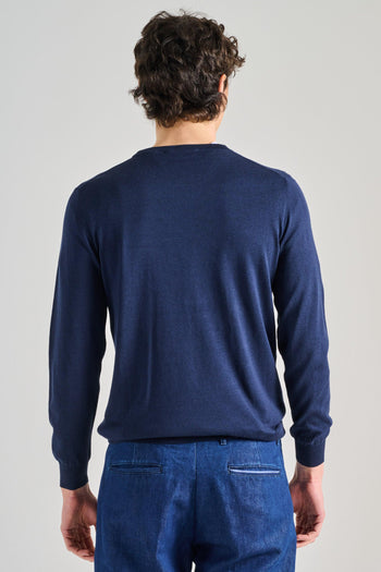 Mauro Maglia Girocollo Cotsilk Blu - 3