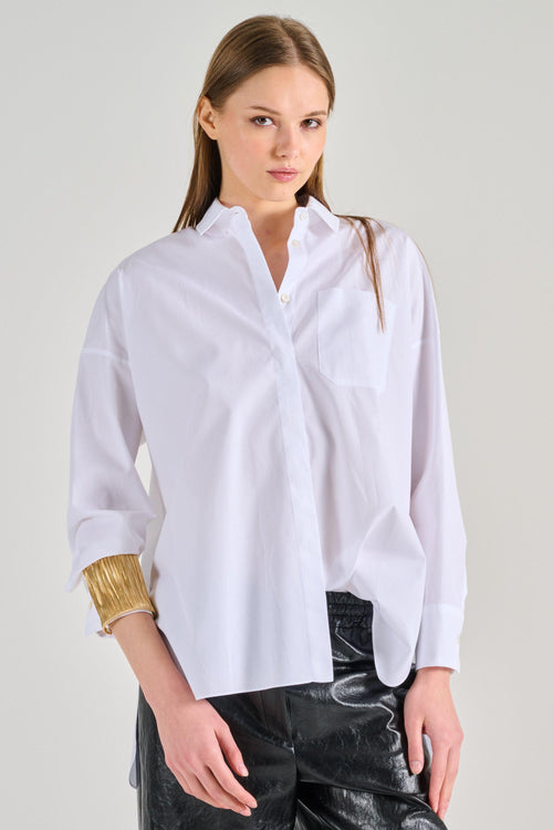 Max Mara Camicia 100% Cotone Bianco