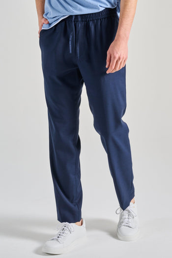 Pantaloni Chino Elastici Tessuto Blu - 2