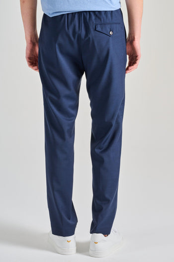 Pantaloni Chino Elastici Tessuto Blu - 4