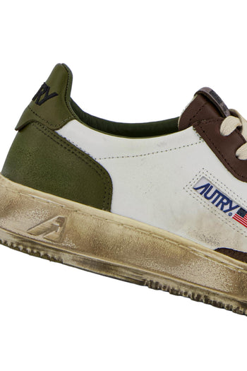 Sneakers Super Vintage Marrone e Verde in Pelle - 8