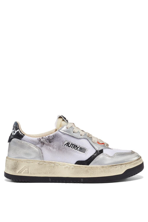 Sneakers Super Vintage Bianco argento e Nero - 2