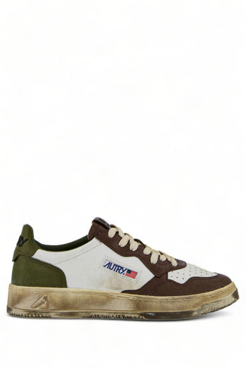 Sneakers Super Vintage Marrone e Verde in Pelle - 3