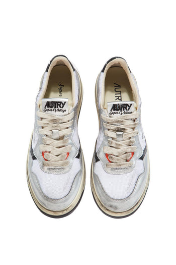 Sneakers Super Vintage Bianco argento e Nero - 6