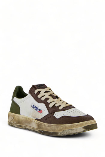 Sneakers Super Vintage Marrone e Verde in Pelle - 4