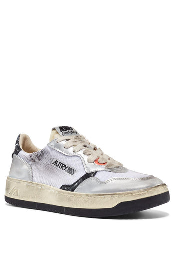 Sneakers Super Vintage Bianco argento e Nero - 3