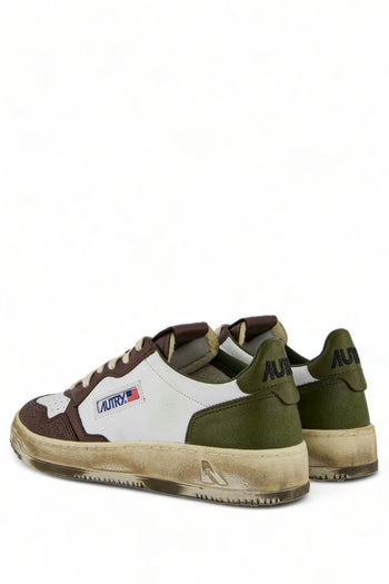 Sneakers Super Vintage Marrone e Verde in Pelle - 5