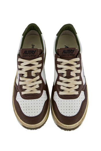 Sneakers Super Vintage Marrone e Verde in Pelle - 7