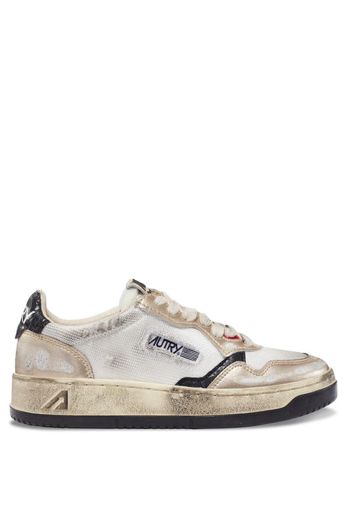 Sneakers Super Vintage Bianco Oro e Nero - 1