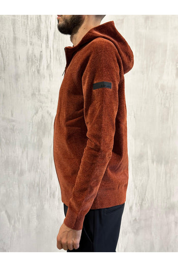 Velvet Hood Zip Knit Uomo - 2