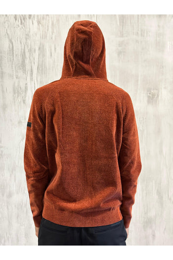 Velvet Hood Zip Knit Uomo - 3