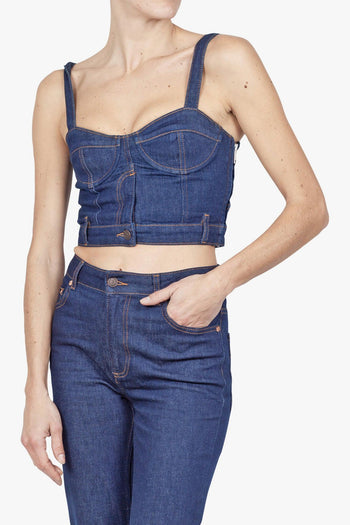 - Crop top - 430111 - Denim - 3