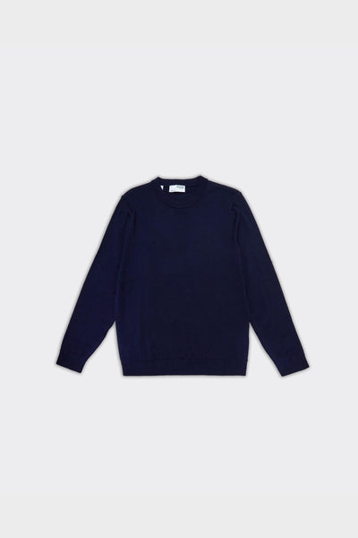 Pullover Tray Knit Merino Blu Navy