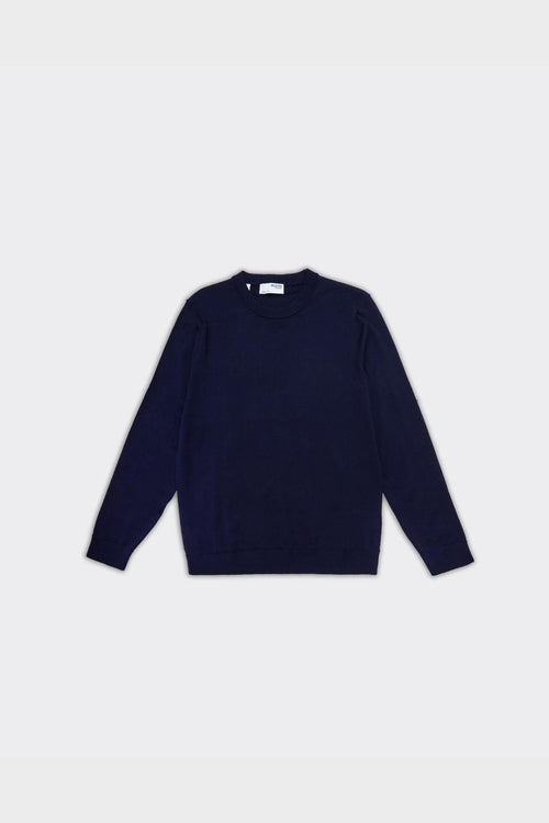 Pullover Tray Knit Merino Blu Navy