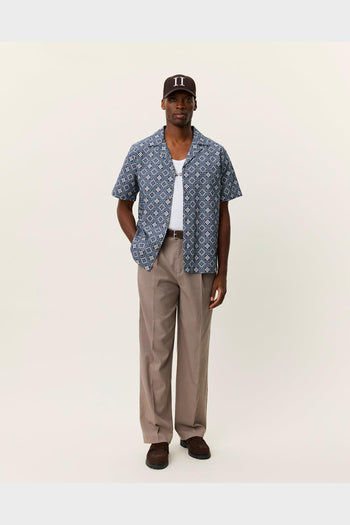Camicia Ss Lukas Arabesque Aop Blu Fog - 4