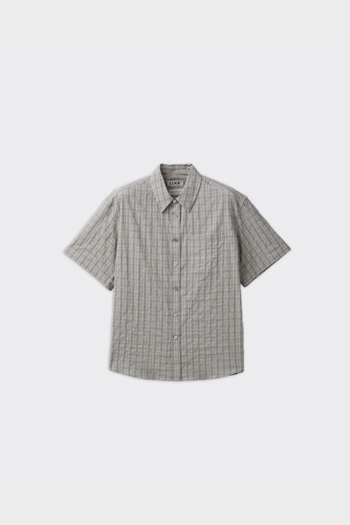 Camicia SS Alternative Wrinkle Washed Khaki Beige