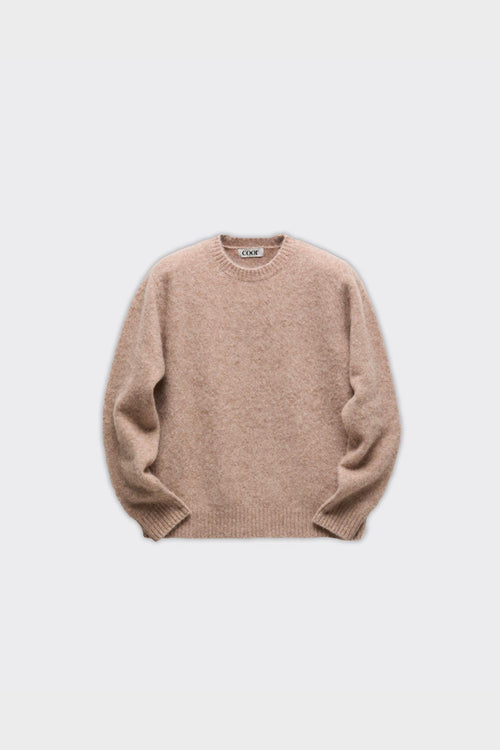 Maglione Crewneck Hairy Alpaca Blend Rosa Beige