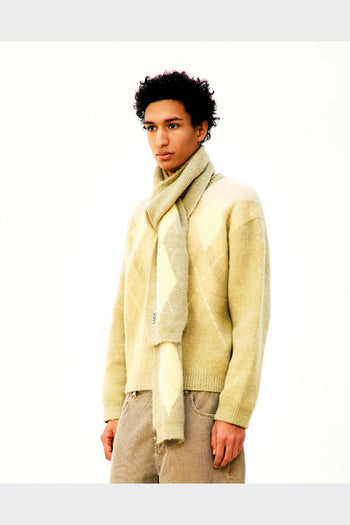 Maglione Crewneck Hairy Mixed Argyle Giallo - 2