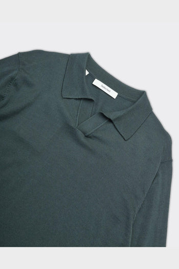 Polo Tray Knit Merino Deep Forest - 2