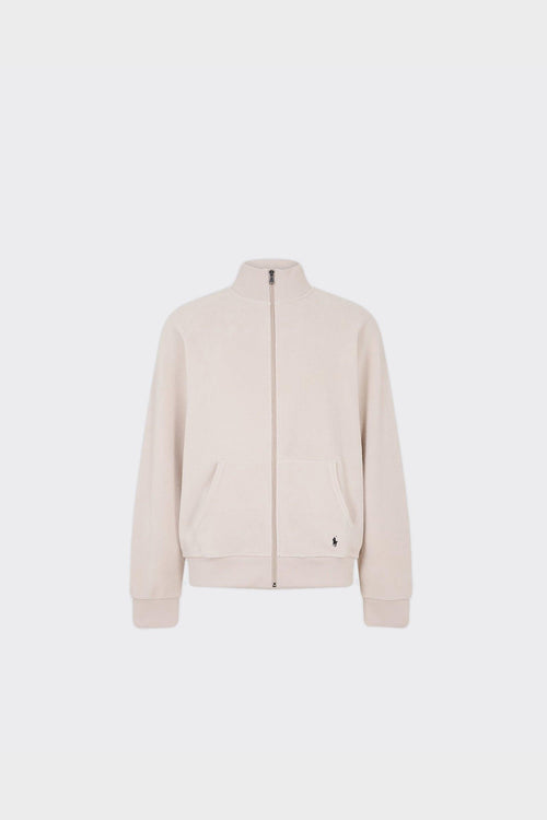 Felpa Pile Zip Mock Khaki Stone