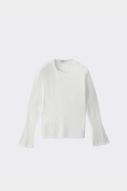 Maglia Girocollo Over Manica Lunga Crema
