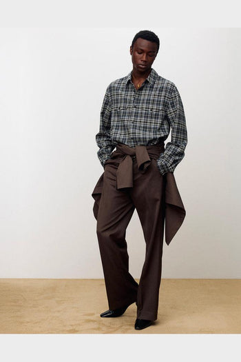 Camicia Cotton Double Pocket Checked Blu - 4