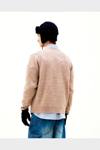 Maglione Crewneck Hairy Alpaca Blend Rosa Beige - 3