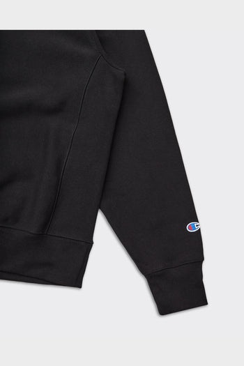 Felpa con Cappuccio Reverse Weave Nera - 3