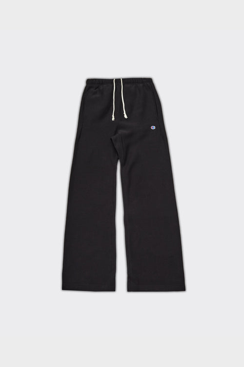 Pantalone Straight Hem Reverse Weave Nero