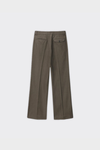 Pantalone Pleated Melange Wool Hazelnut - 4