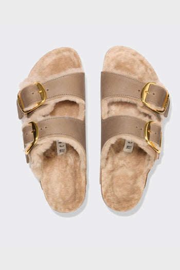 Ciabatta Arizona Big Buckle Shearl Oiled Leather Tabacco Brown - 4